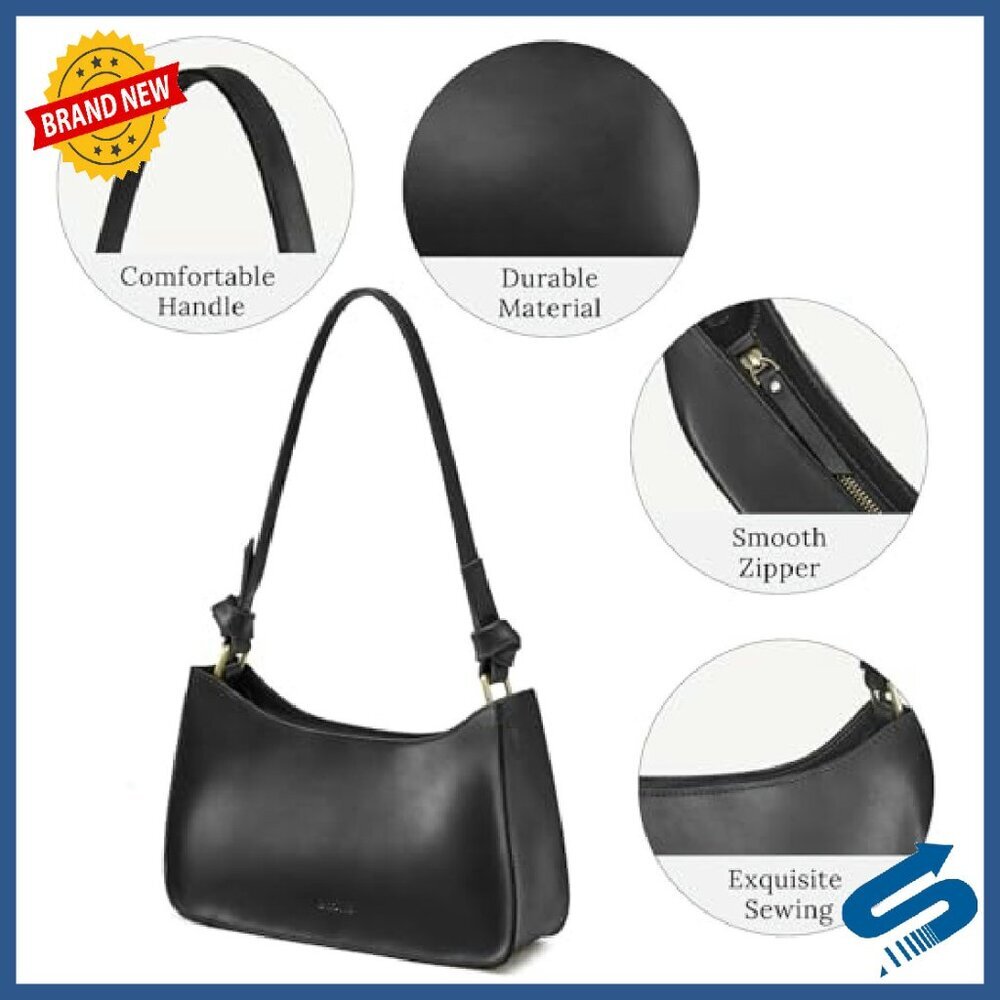 Leather Hobo Shoulder Bag Small Purse Clutch Versatile Carry - Picture 6 of 8